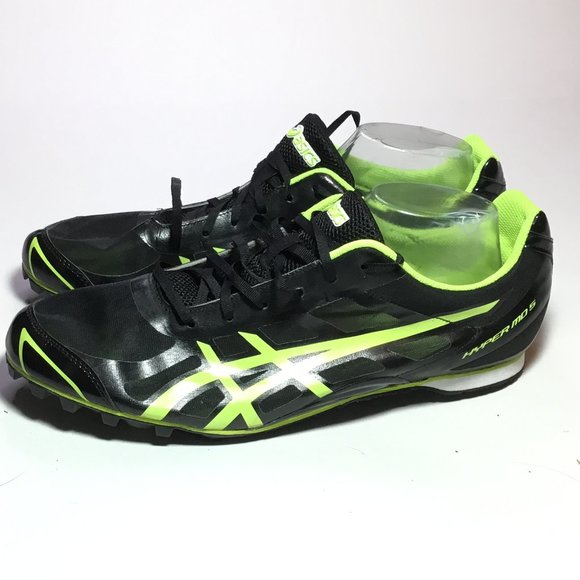Men's Asics Hyper MD 5 Track Spike Black/Flash Yellow Size 12 NWOB - Picture 1 of 11